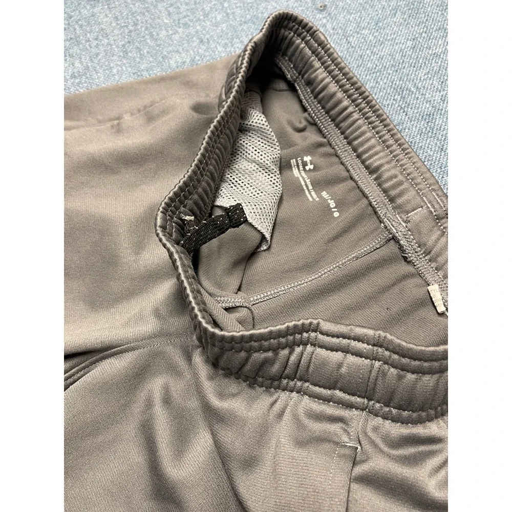 Under Armour Boys Gray Black Loose Fit Athletic Training Pants YLG Large
